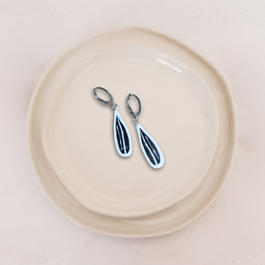 Sonnenblumenkern Ohrringe Silber