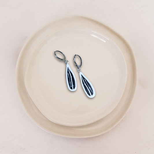 Sonnenblumenkern Ohrringe Silber