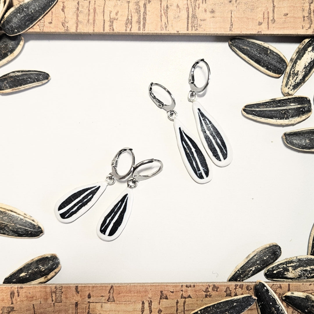 Sonnenblumenkern Ohrringe Silber