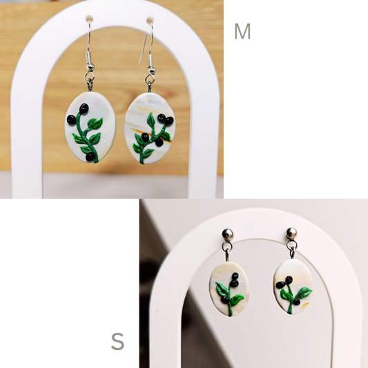 Olive branch earrings