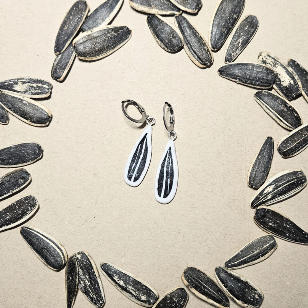 Sonnenblumenkern Ohrringe Silber